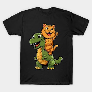 Cat Dinosaur City T-Shirt